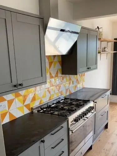 Finished tiling in the new kitchen